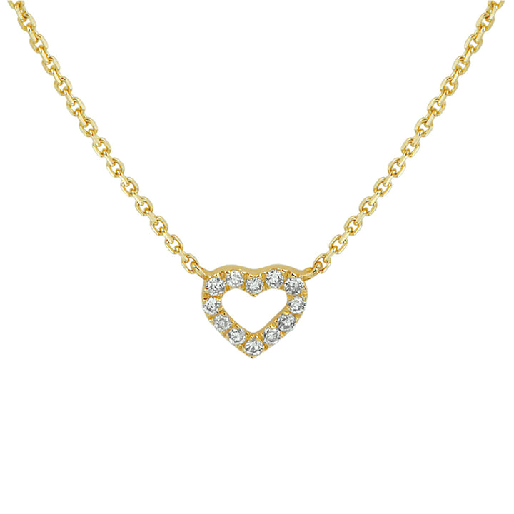 14krt geelgouden collier hart diamant 0.05ct - 41-43-45 cm