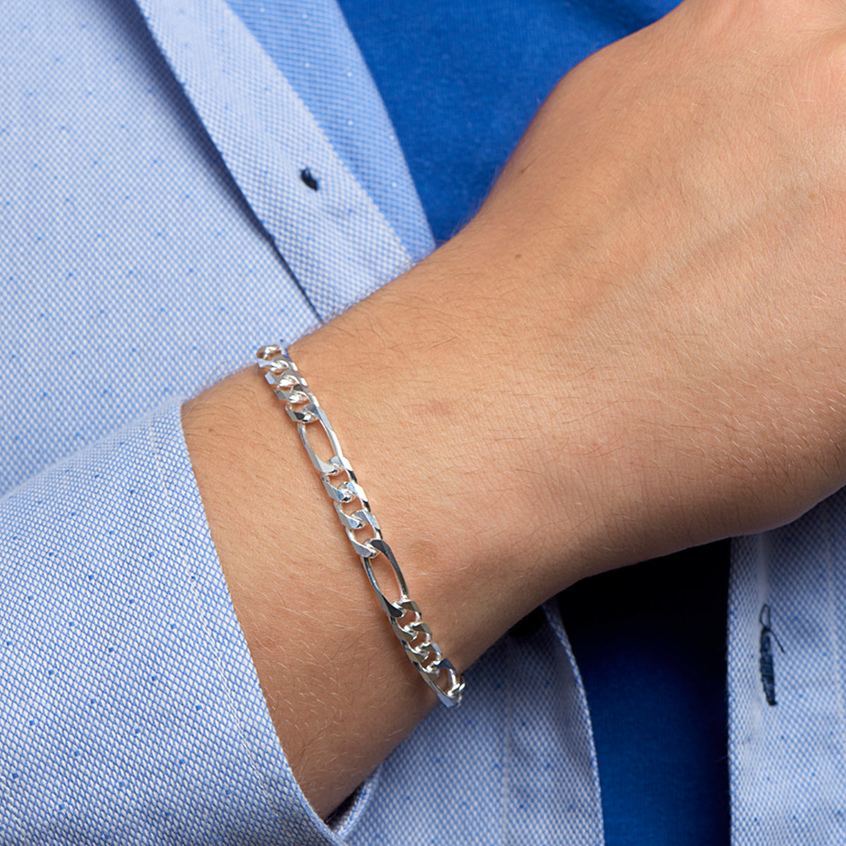 Zilveren armband figaro 6,0mm | 21cm