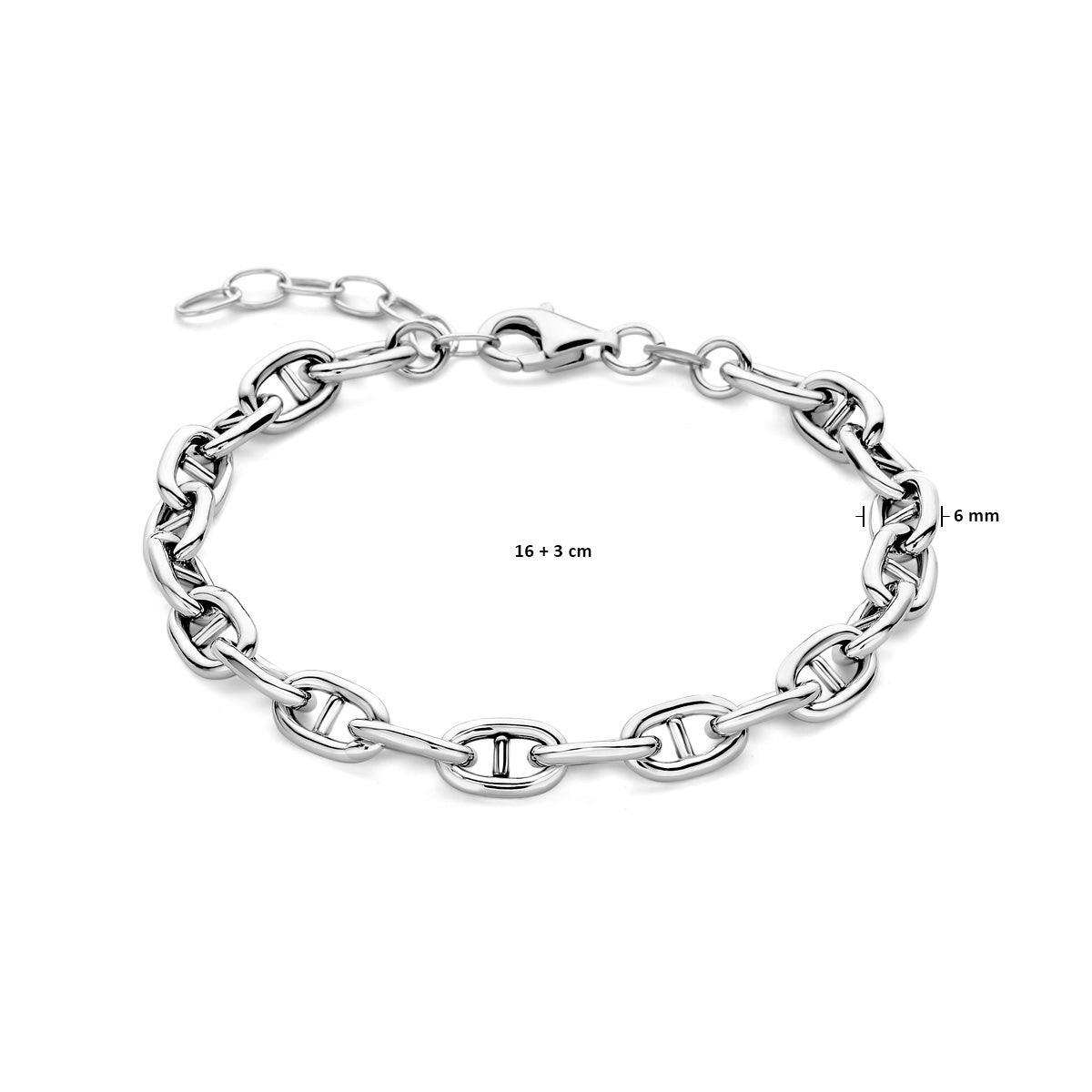 Zilveren armband marine ronde buis 6,0mm | 16+3cm