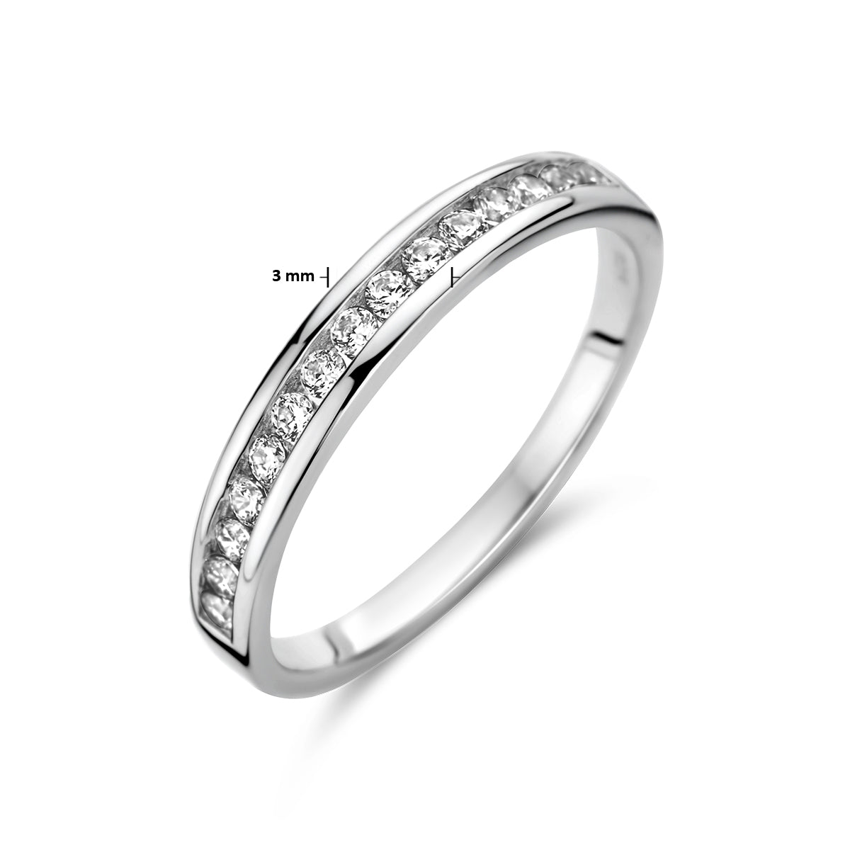 zilveren ring zirkonia | 3mm