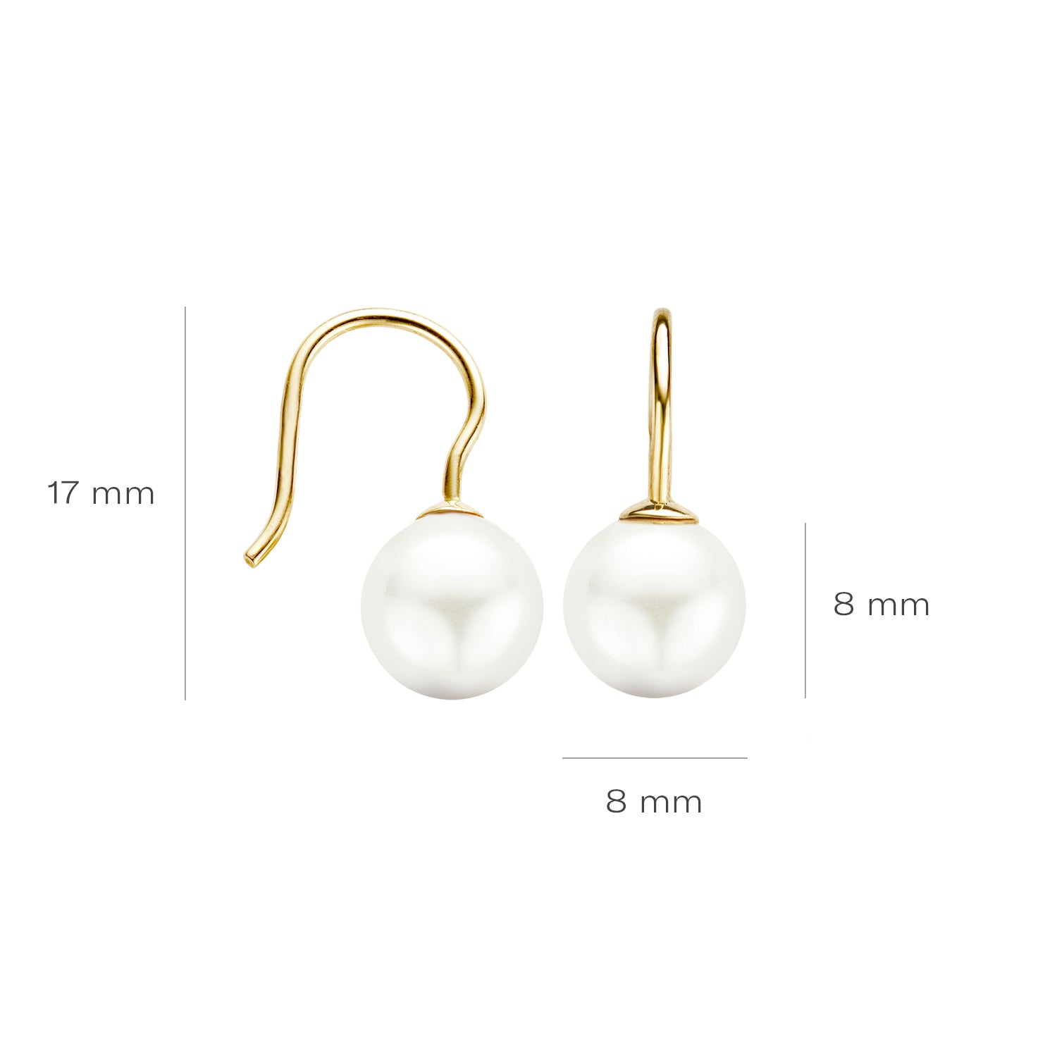 Blush Oorbellen 7050YPW -  Geel Goud (14k) met Swarovski Parel