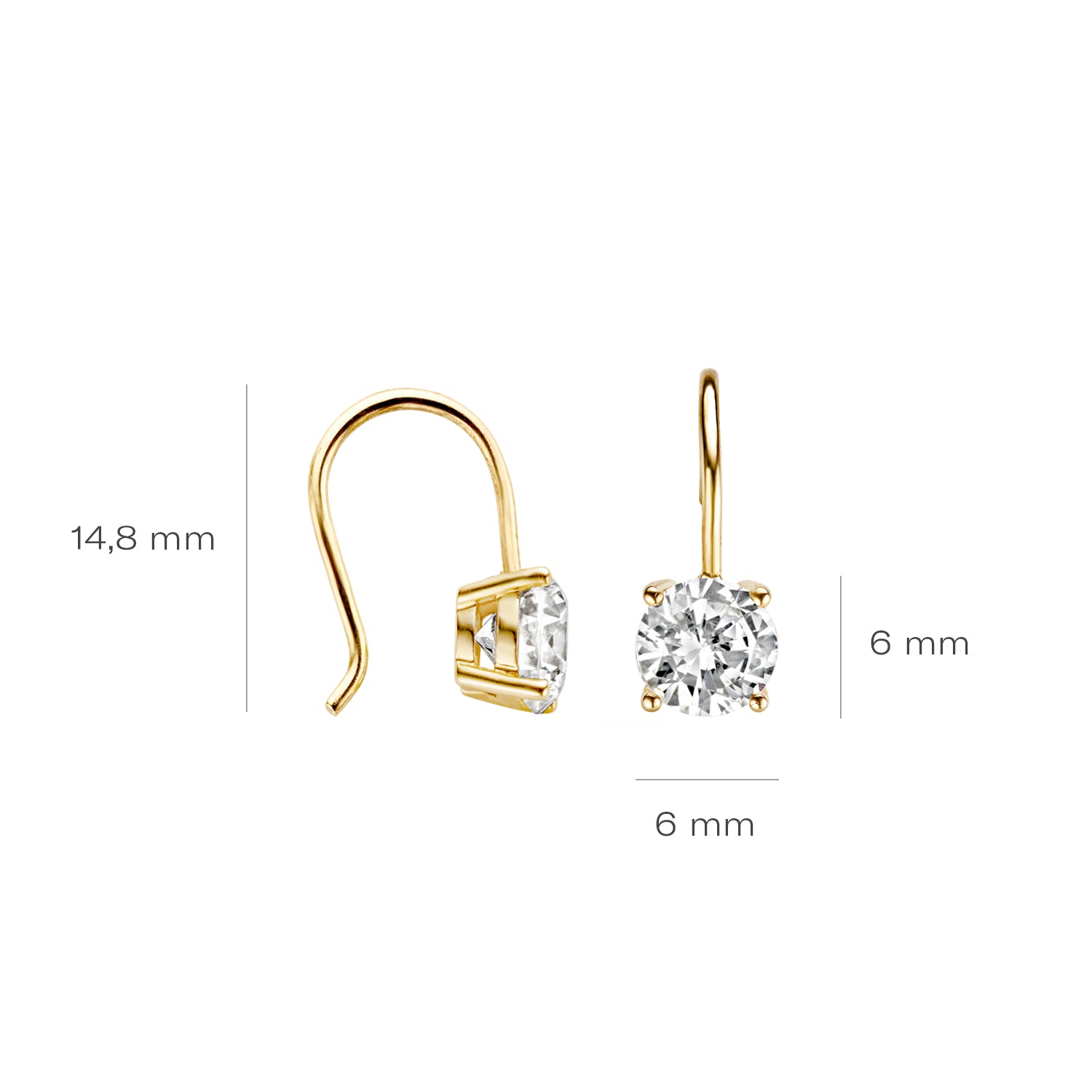 Blush Oorbellen 7055YZI -  Geel Goud (14k) met Zirkonia