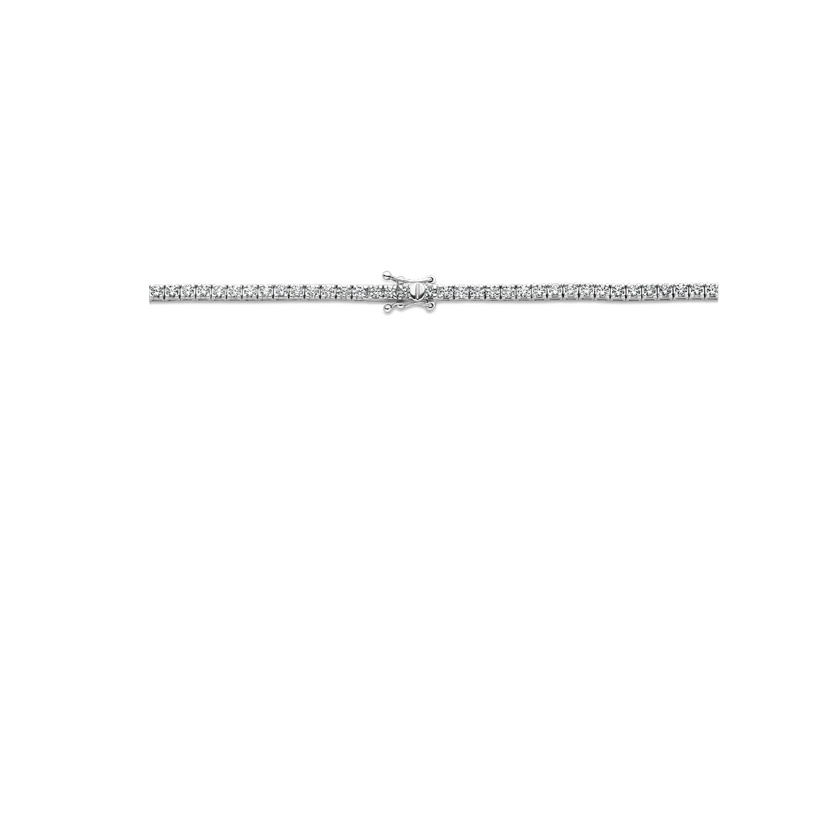 14krt witgouden tenniscollier met 5.00ct lab grown diamant GSI | 2,5mm | 42 cm
