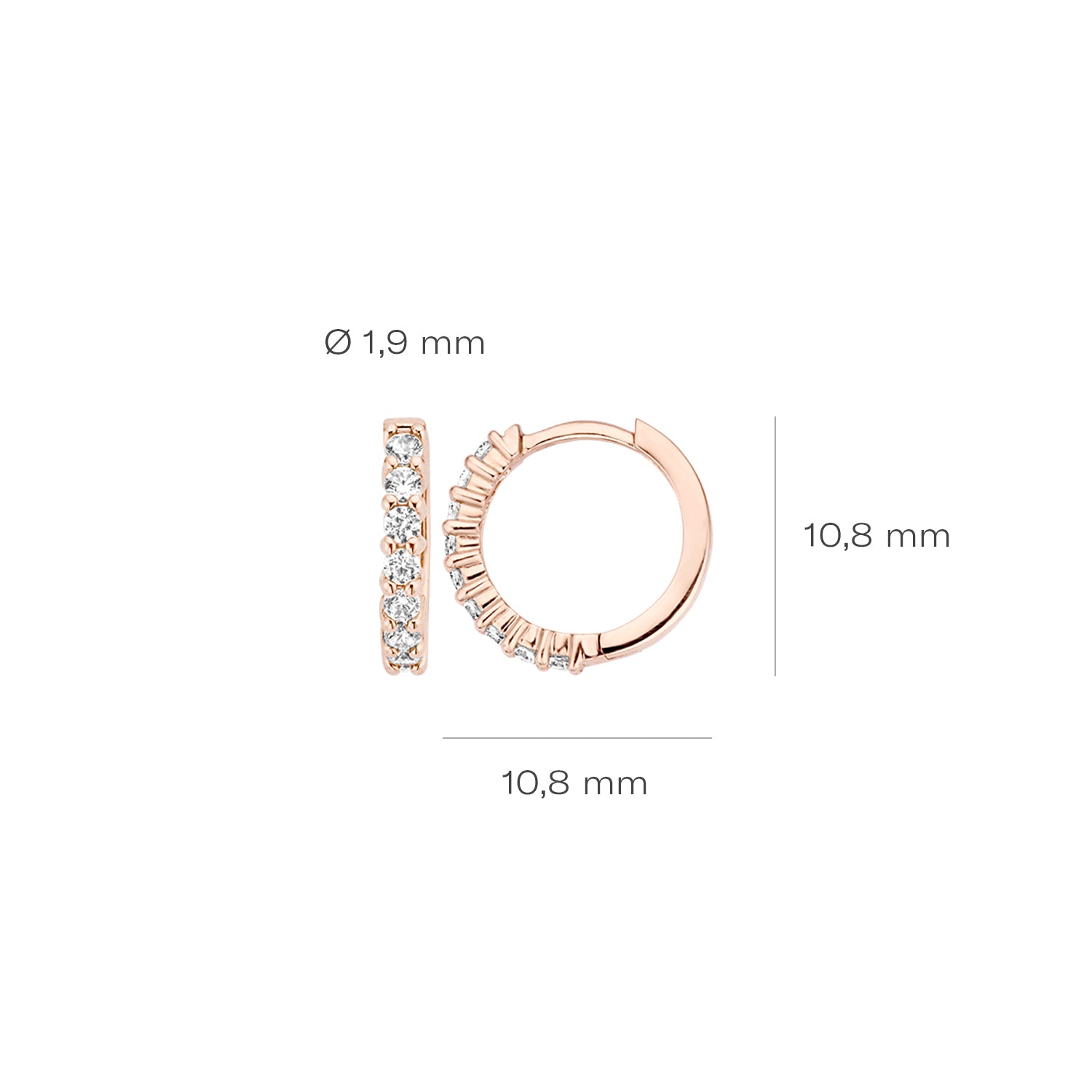 Blush Oorbellen 7134RZI -  Rosé Goud (14k) met Zirkonia