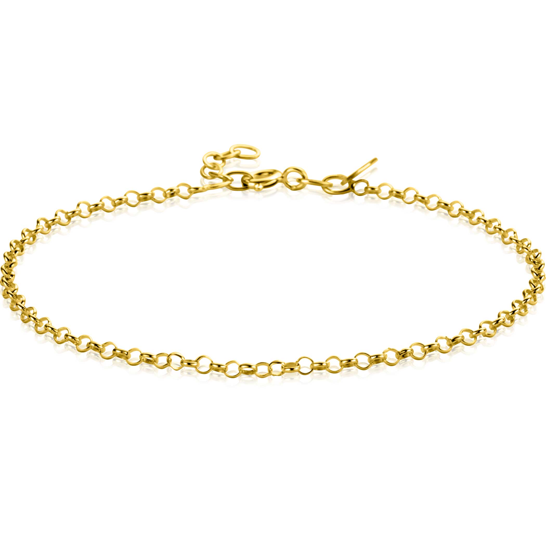 ZINZI Gold 14 krt gouden jasseron armband 2.2mm breed 18-20cm ZGA441