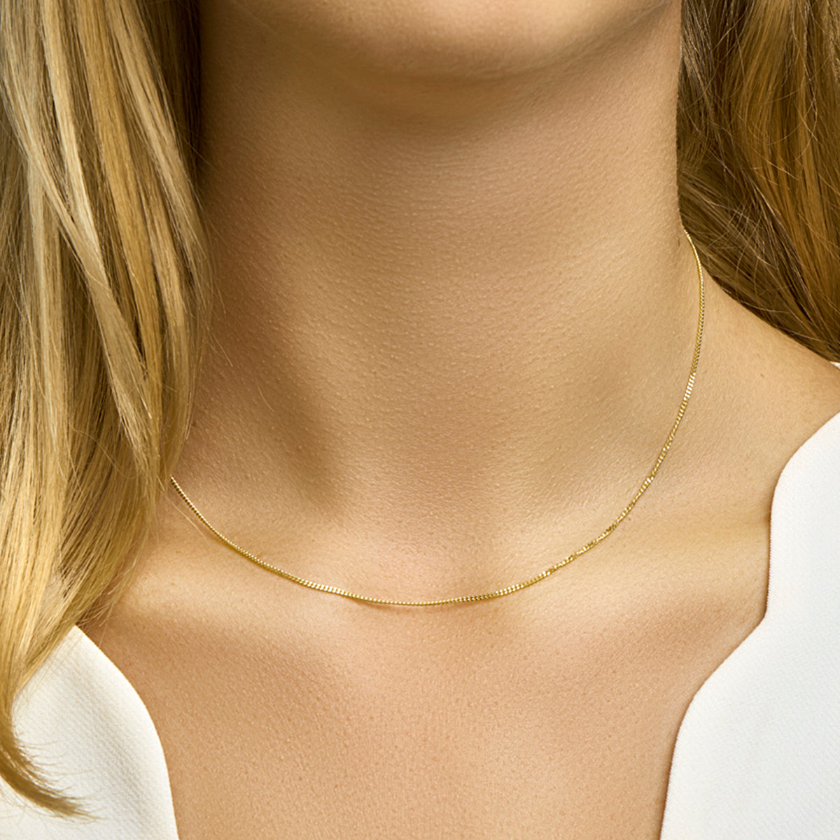 14krt geelgouden collier gourmette 4-zijdes geslepen 1,2 mm