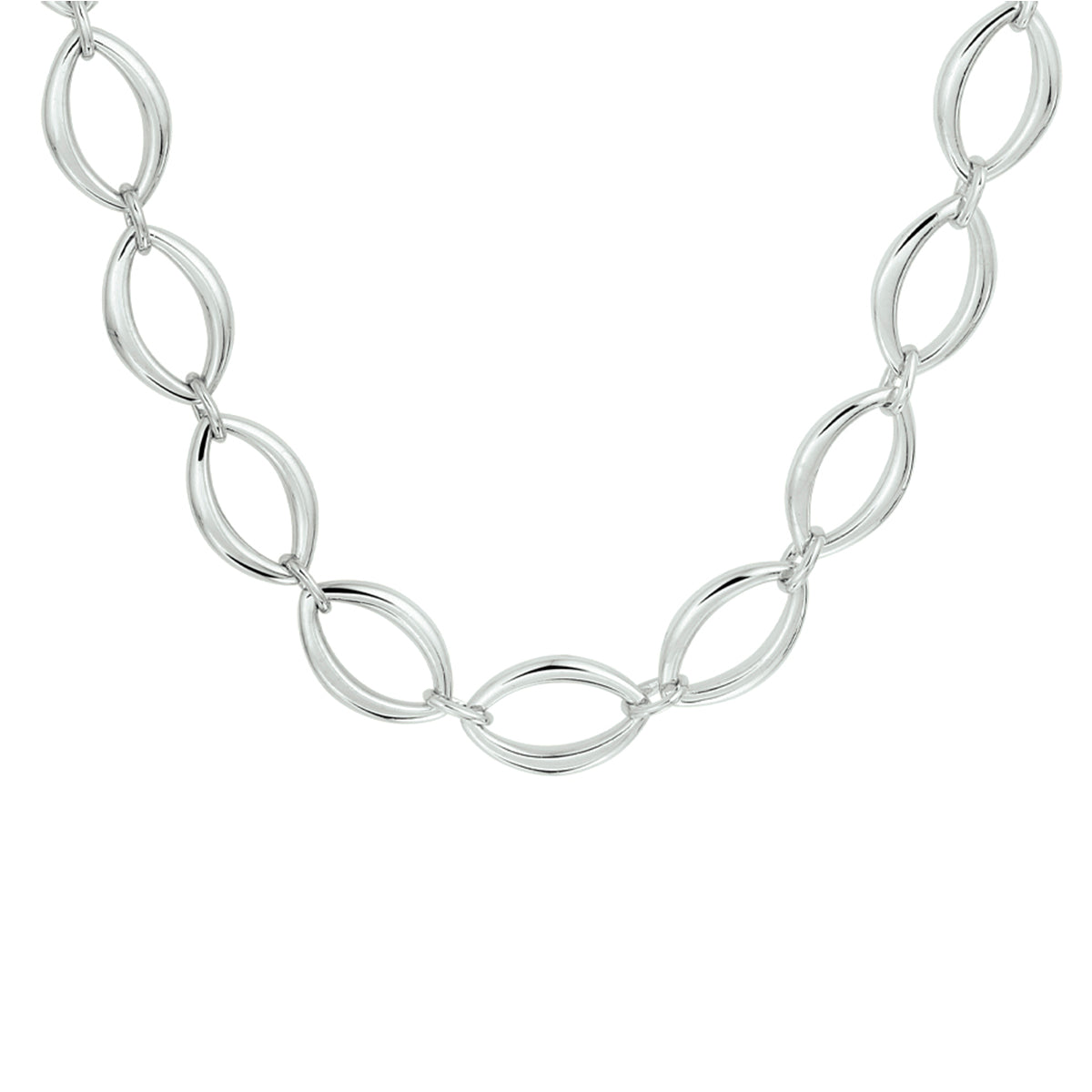 Zilveren collier ovaal 10mm | 45 cm