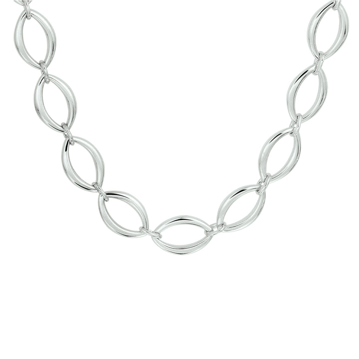 Zilveren collier ovaal 10mm | 45 cm