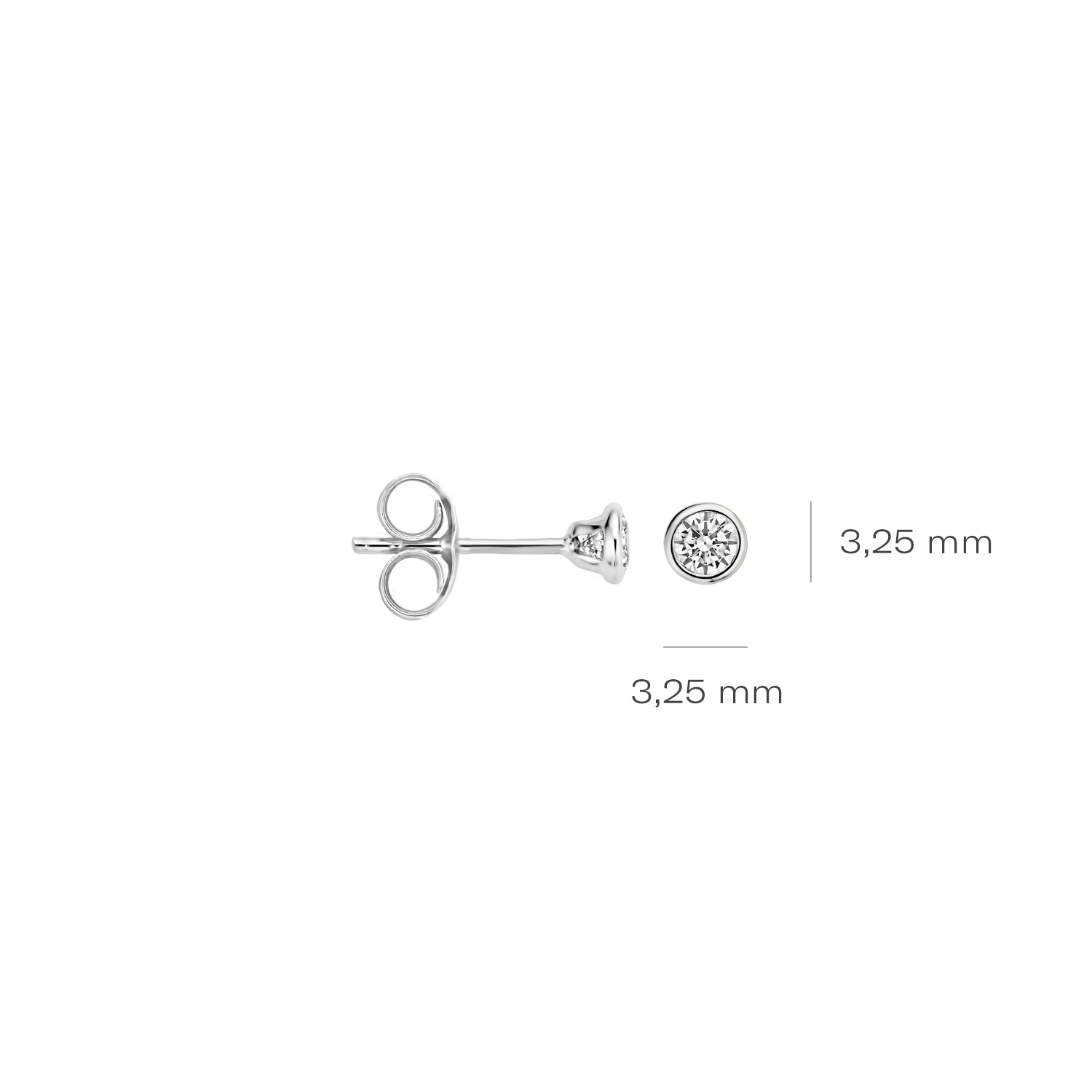 Blush Oorknoppen 7255WZI - Wit Goud met Zirkonia (14k)