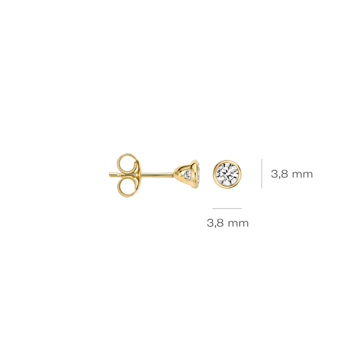 Blush Oorknoppen 7256YZI - Geel Goud met Zirkonia (14k)