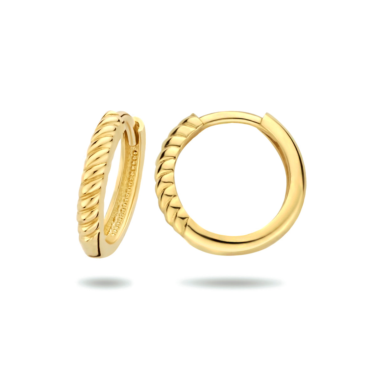 14krt geelgouden klapoorringen  | 2,5x13mm