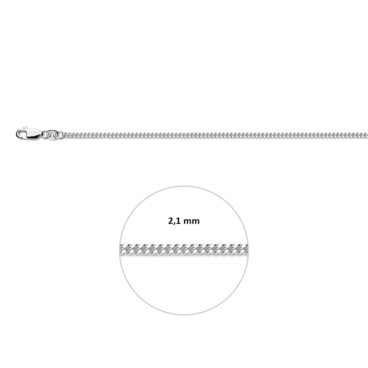 Zilveren lengtecollier - gourmette 2,1mm