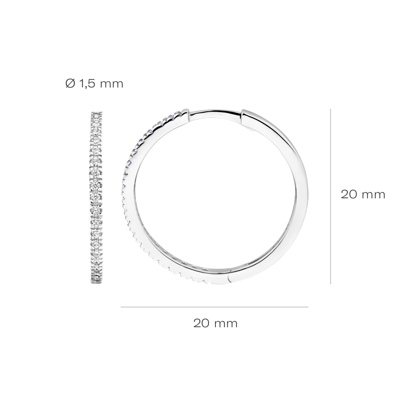 Blush Oorringen 7306WZI - Wit Goud (14k) met Zirkonia