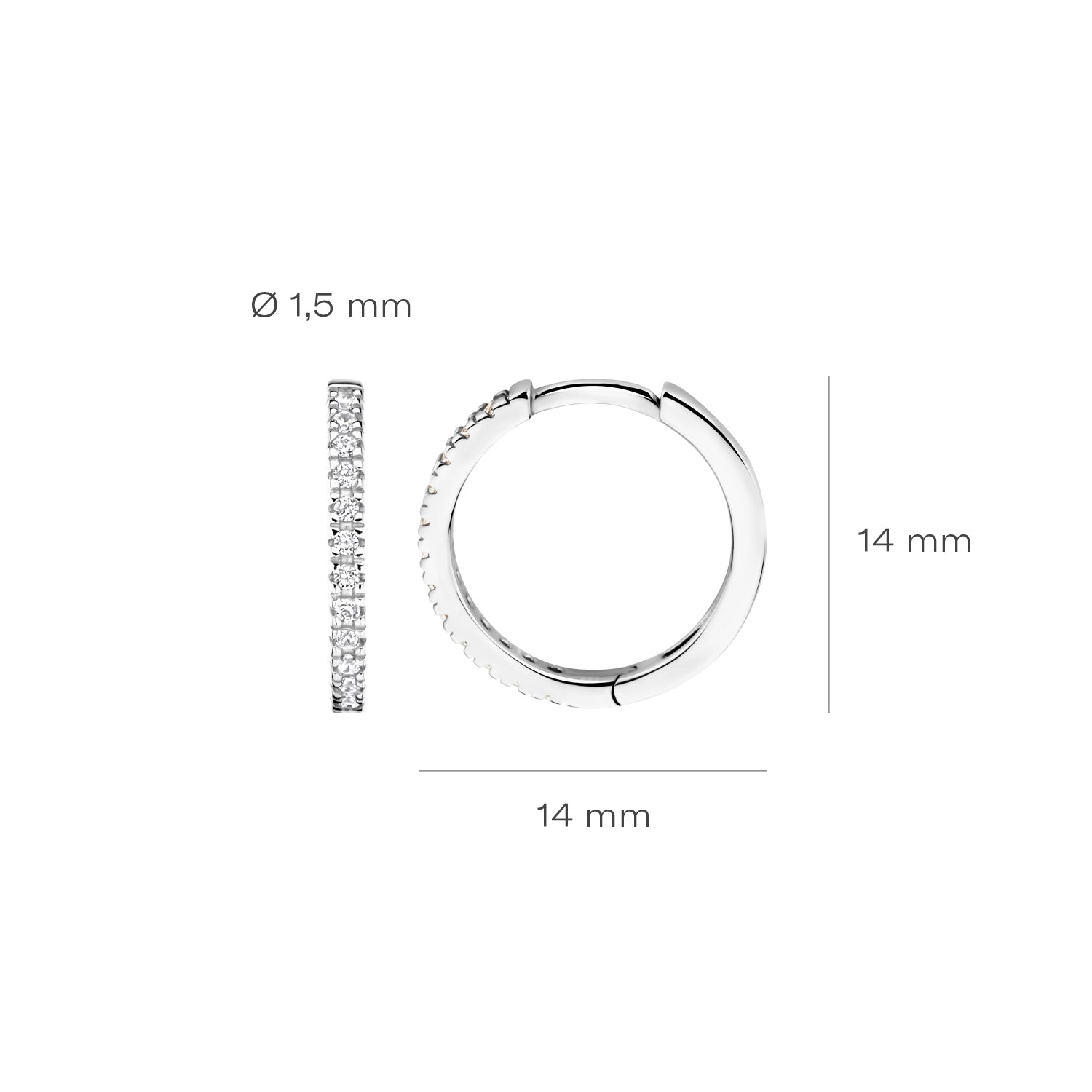 Blush Oorringen 7309WZI - Wit Goud (14k) met Zirkonia