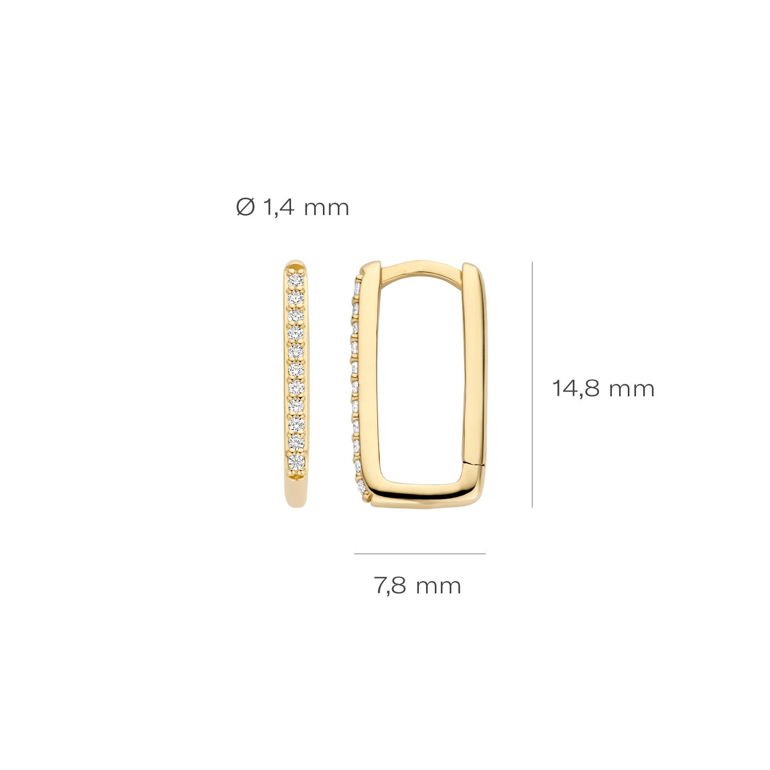 Blush Oorbellen 7318YZI - Geel Goud (14k) met Zirkonia