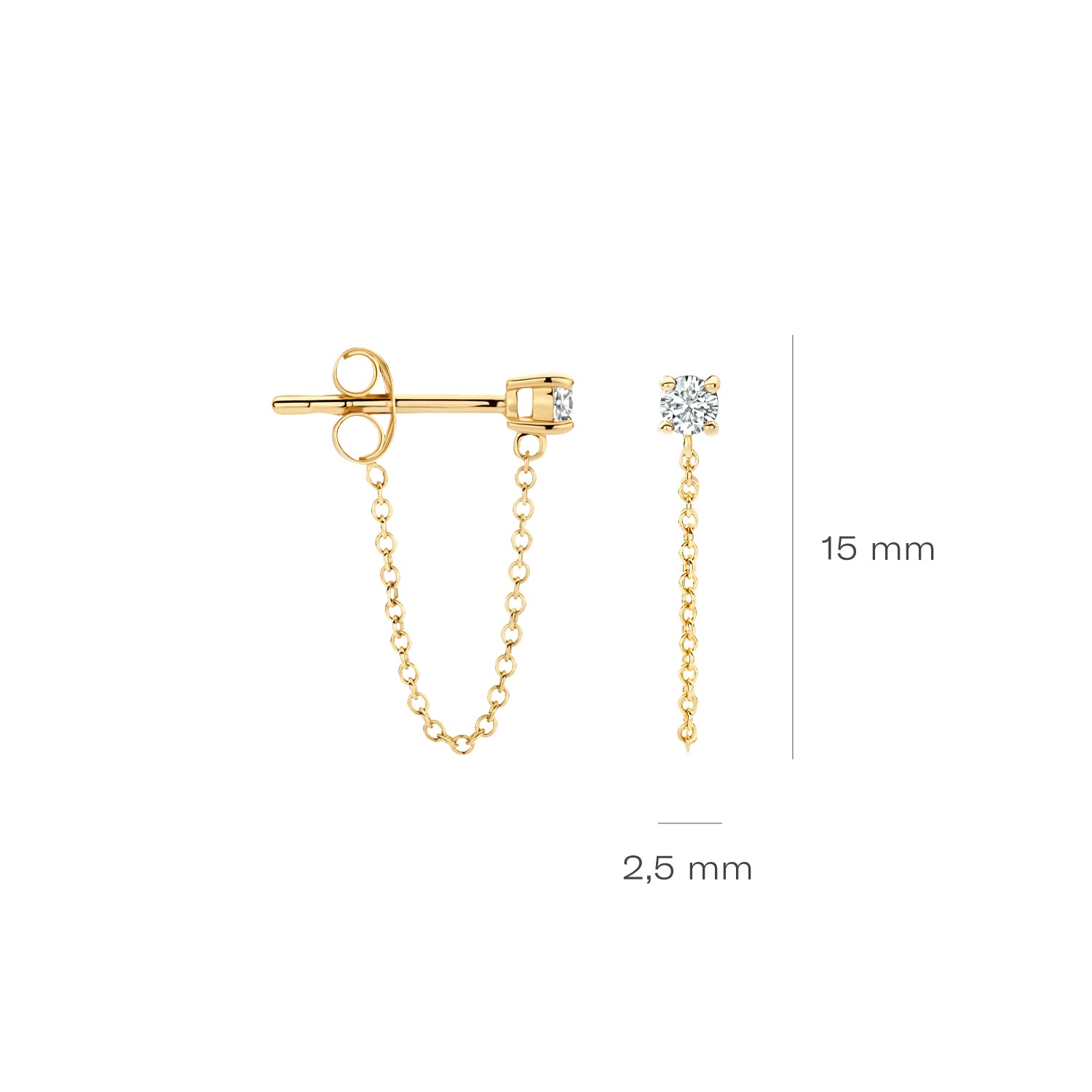 Blush Oorknoppen 7344YZI - Geel Goud (14k) met Zirkonia