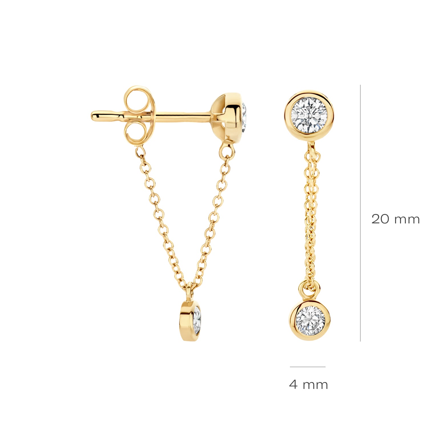 Blush Oorknoppen 7347YZI - Geel Goud (14k) met Zirkonia