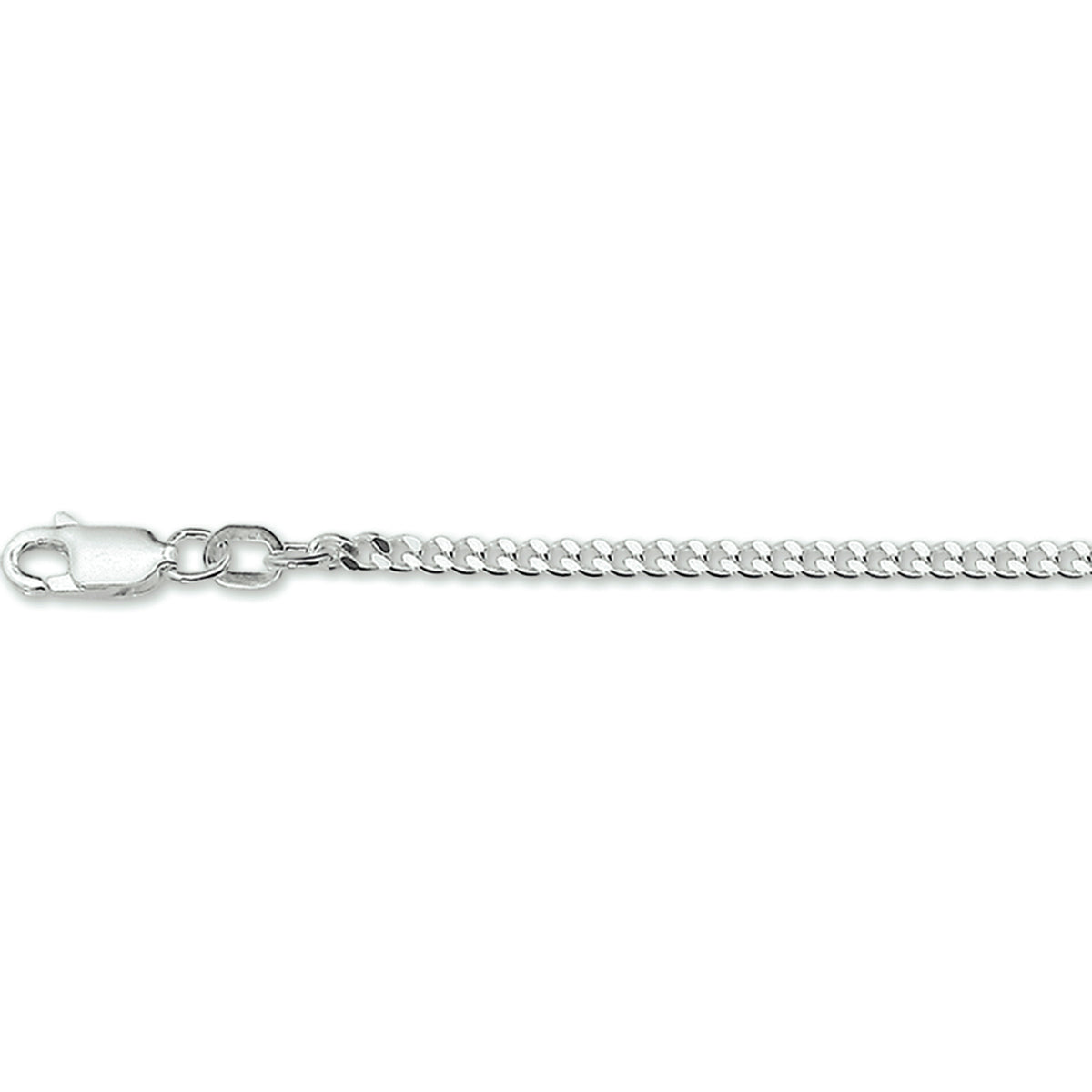 Zilveren lengtecollier - gourmette 4-zijdes geslepen 2,4mm