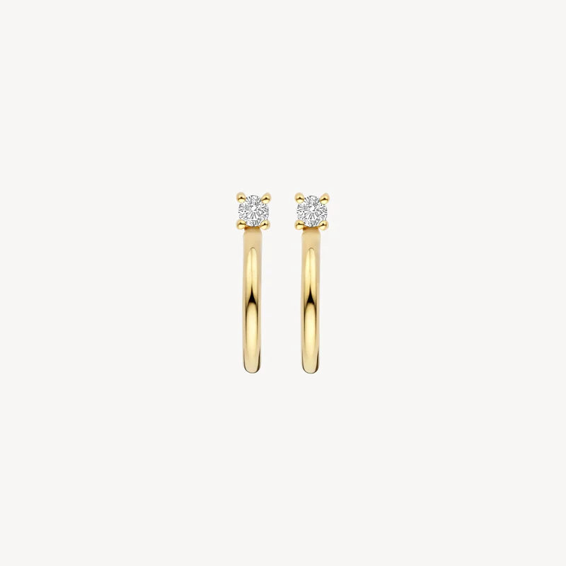 Blush oorhangers 7372YZI -  Geel Goud (14k) met Zirkonia
