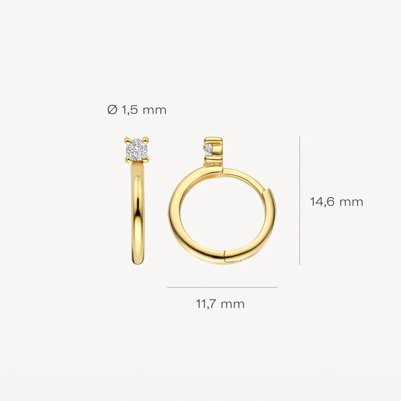 Blush oorhangers 7372YZI -  Geel Goud (14k) met Zirkonia