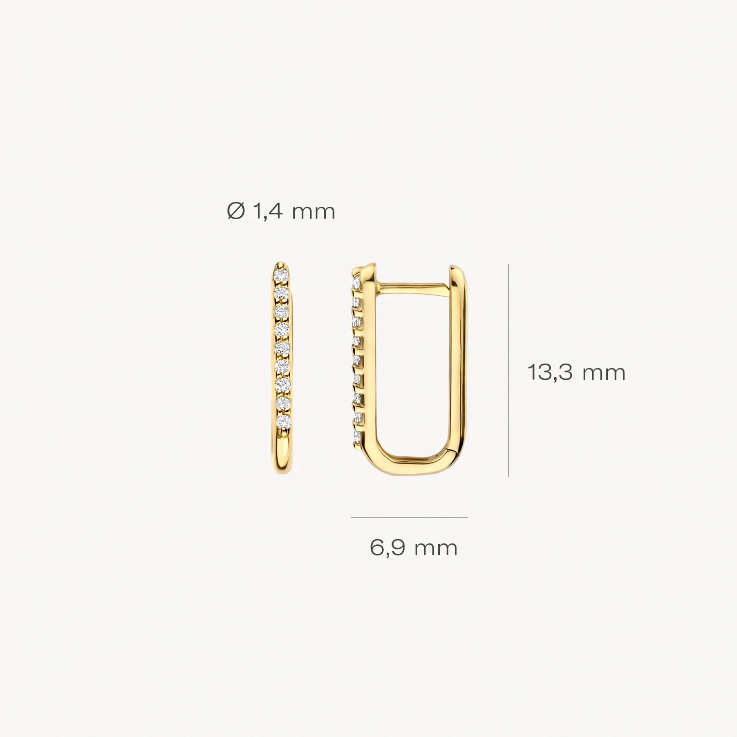 Blush Oorringen met zirkonia in 14k Goud - 7381YZI