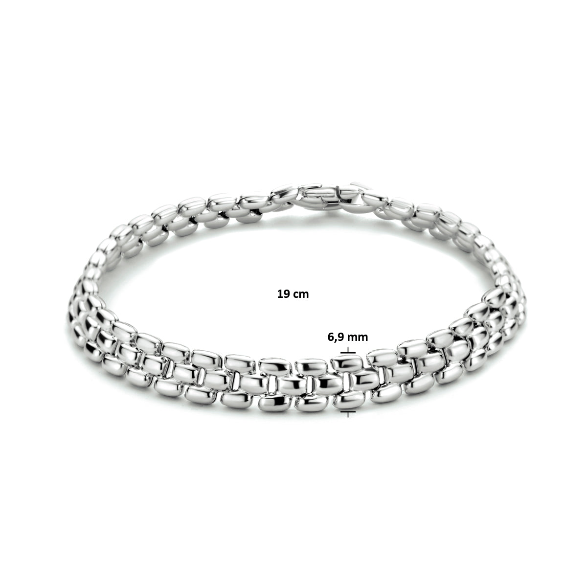 Zilveren armband panter 6,9mm | 19cm