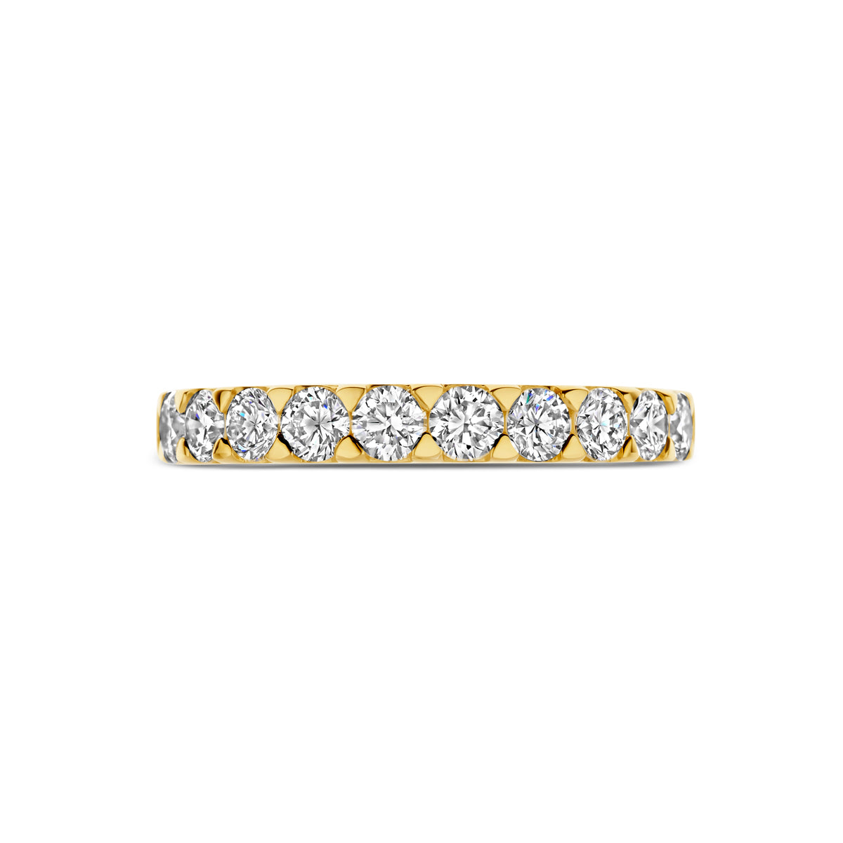 Facette - 14krt geelgouden memoire ring met LG diamant 10-1,00ct GHSI