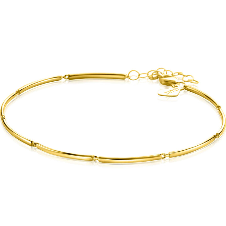 ZINZI Gold 14 krt gouden armband met langwerpige glanzende staafjes 1.6mm breed 16.5-19cm ZGA461