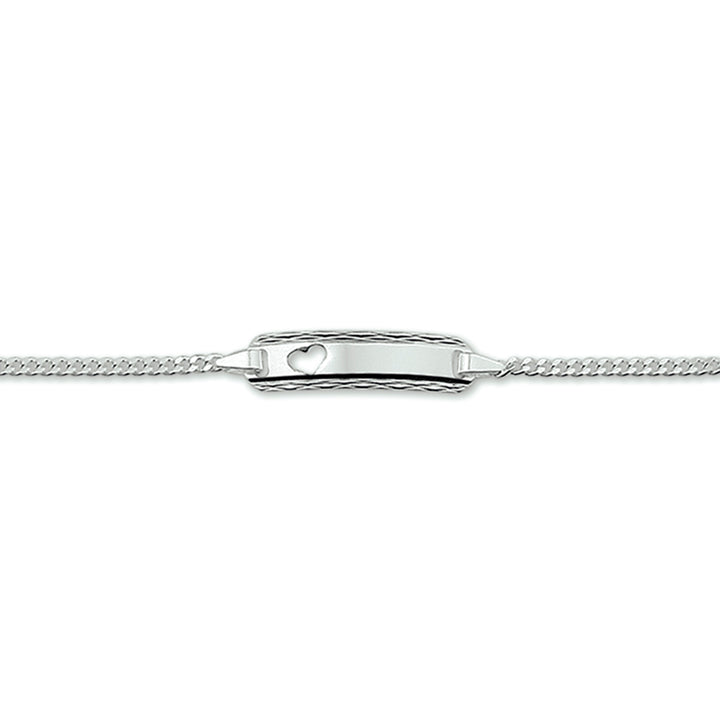 Zilveren graveerarmband hart plaat 20x5,0mm 11-13cm