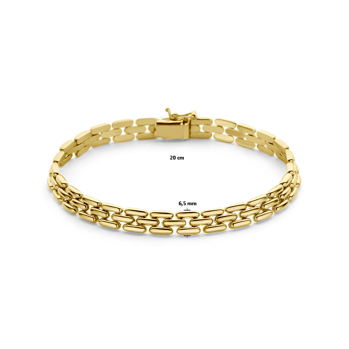 14krt geelgouden schakelarmband panter 6,5mm - 20cm