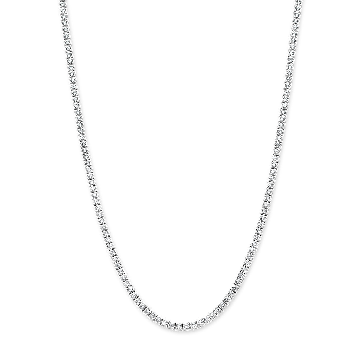 14krt witgouden tenniscollier met 5.00ct lab grown diamant GSI | 2,5mm | 42 cm
