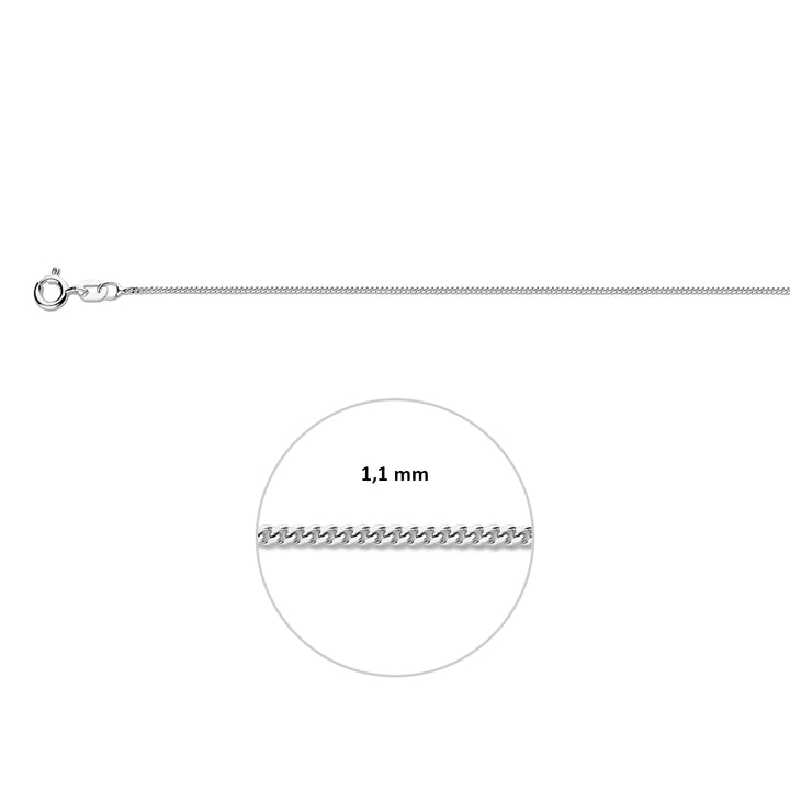 Zilveren lengtecollier - gourmette 1,1mm