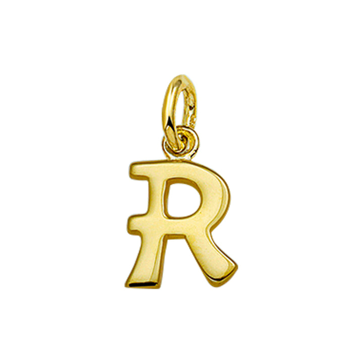 14krt geelgouden letter hanger R | 8x12,5mm