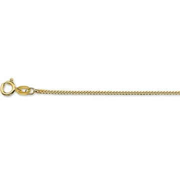 18krt geelgouden lengtecollier gourmette 4 zijdes geslepen 1.2mm | 45cm