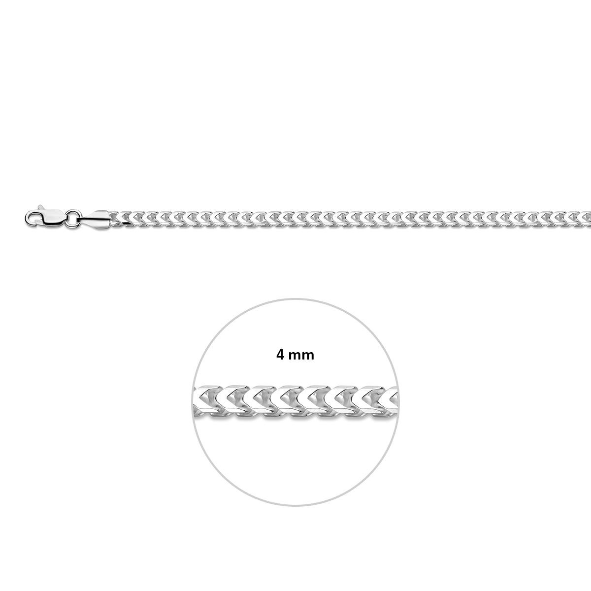 Zilveren lengtecollier - gourmette 4.0mm | 60cm