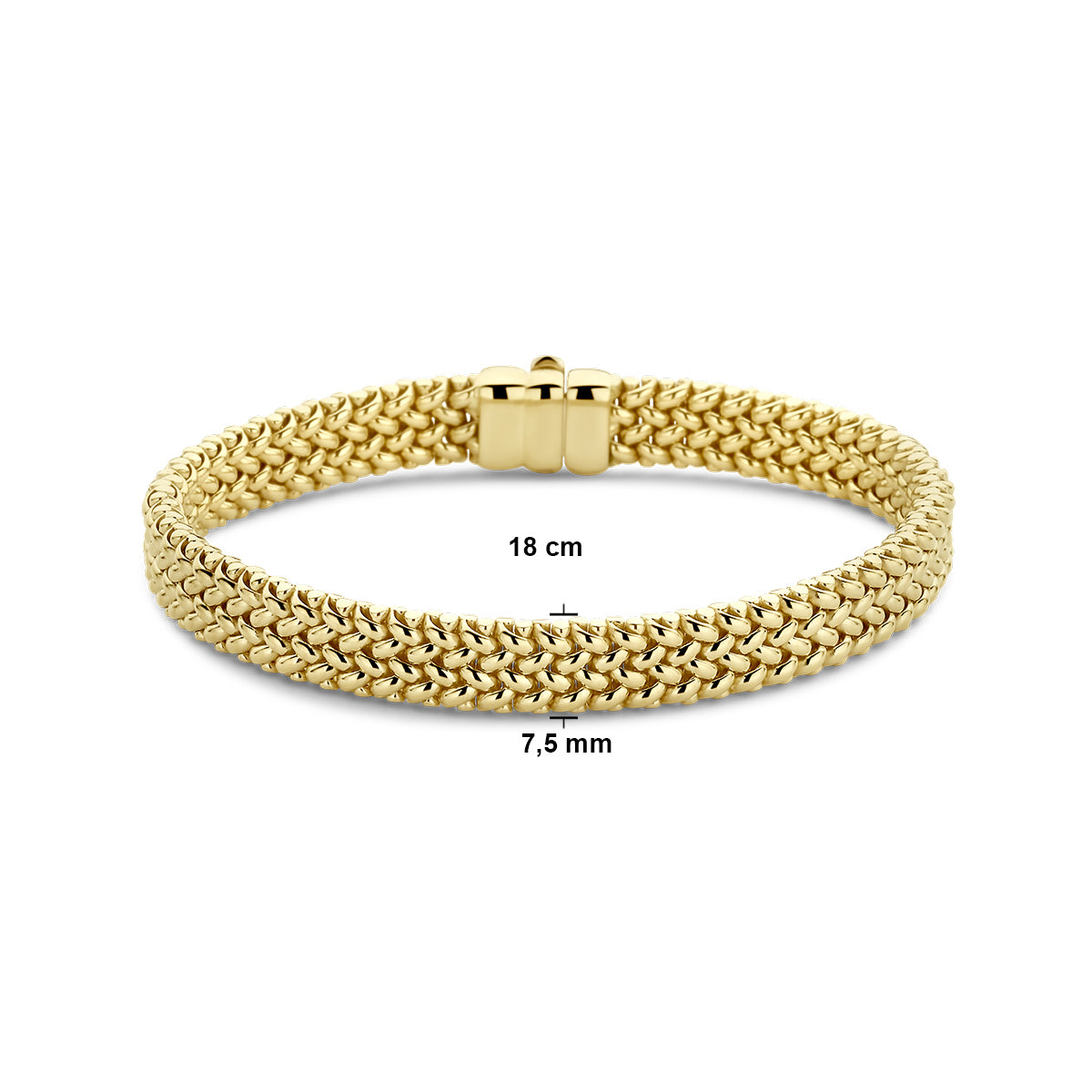 14krt geelgouden armband fantasie | 7,5mm - 19,5cm