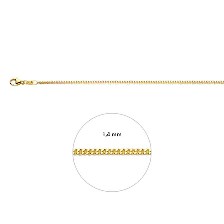 14krt geelgouden collier gourmette 1,4 mm