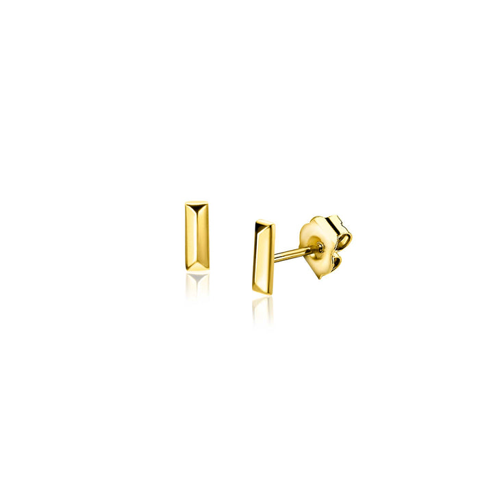 4.5mm ZINZI Gold 14 krt gouden oorknoppen rechthoekige studs ZGO477