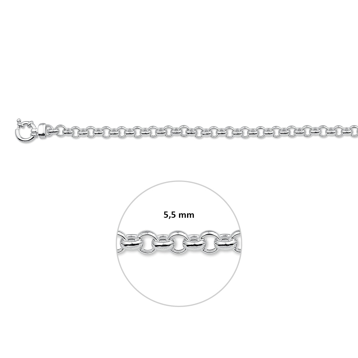 Zilveren armband jasseron 5,5mm | 21 cm