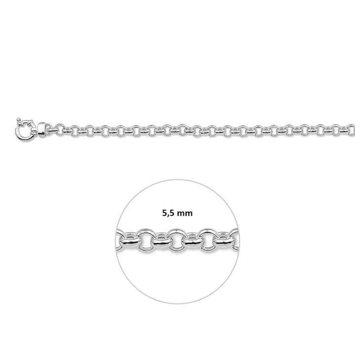 Zilveren armband jasseron 5,5mm | 21 cm