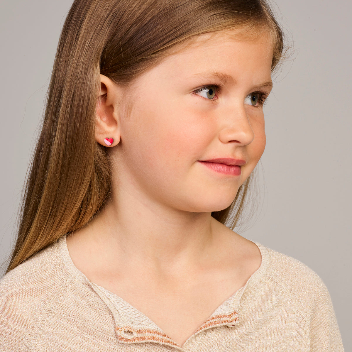 Zilveren oorknoppen kind | hart 5 mm