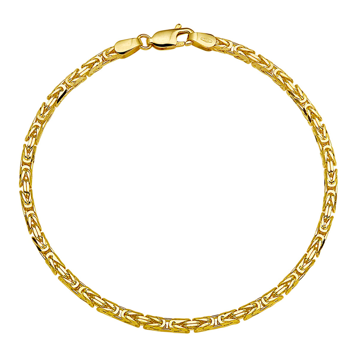 14krt geelgouden konings armband massief 2,5mm- 19cm