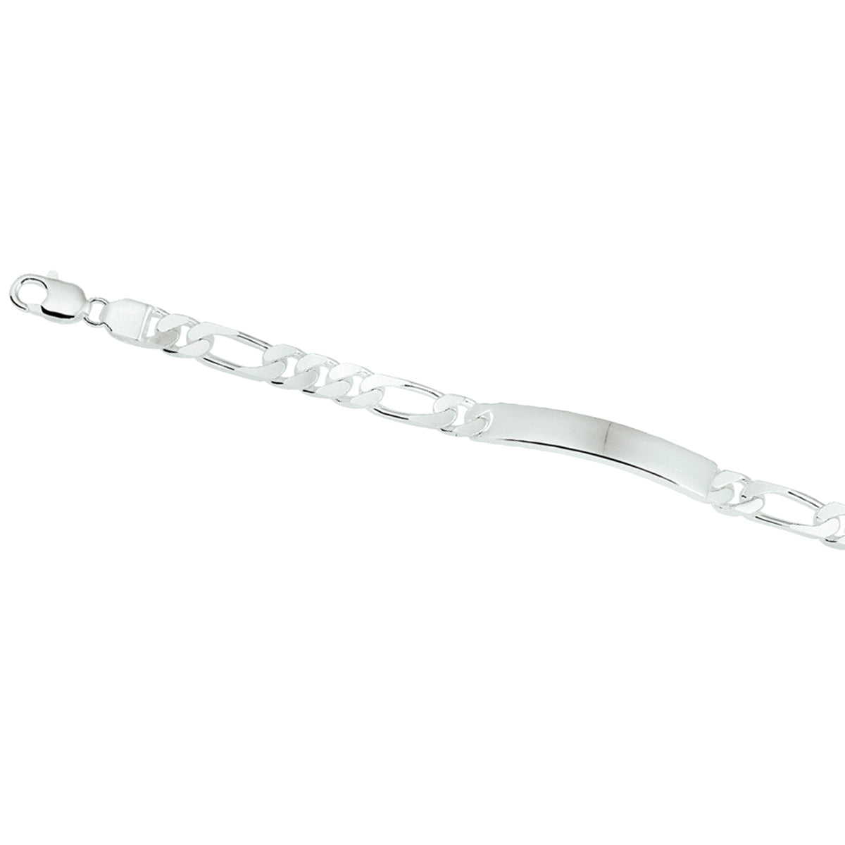 Zilveren graveerarmband figaro plaat 10mm | 21cm