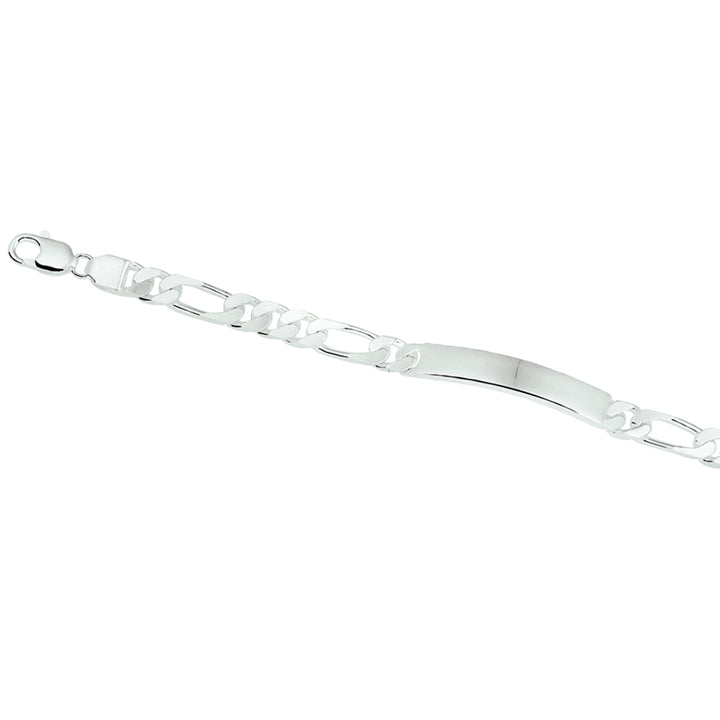 Zilveren graveerarmband figaro plaat 10mm | 21cm