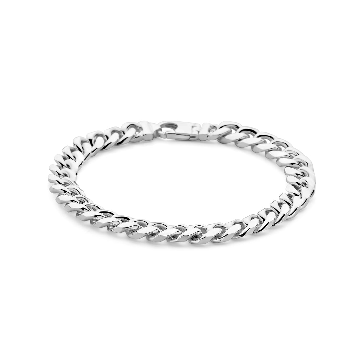 Zilveren armband gourmette 6-zijdes geslepen 8,4mm | 21 cm