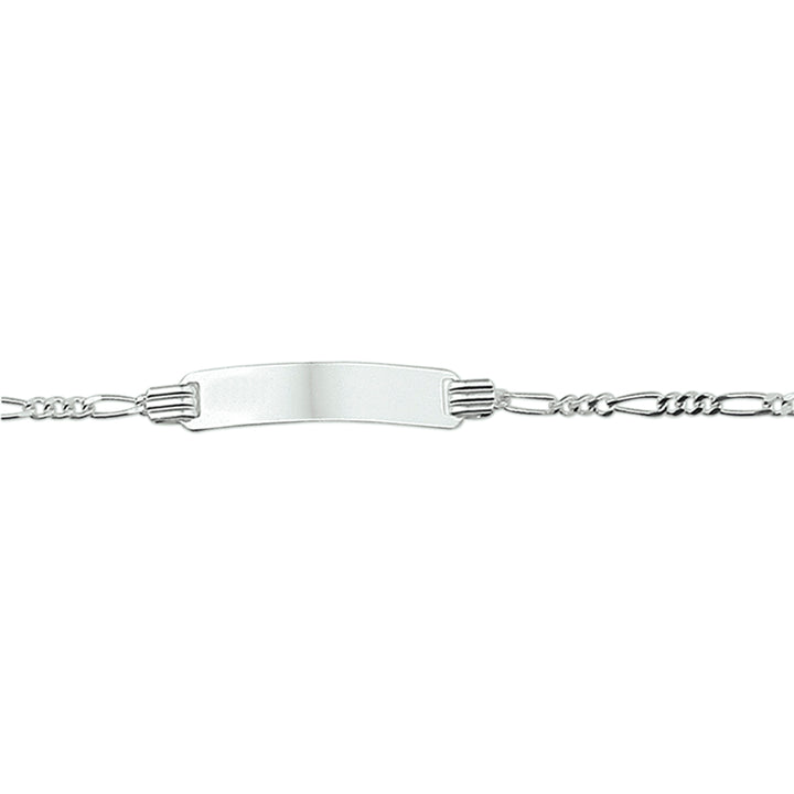 Zilveren graveerarmband figaro plaat 4,8mm | 11-13cm