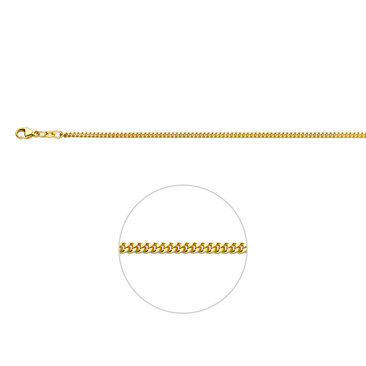 9krt geelgouden collier gourmette 2,1mm