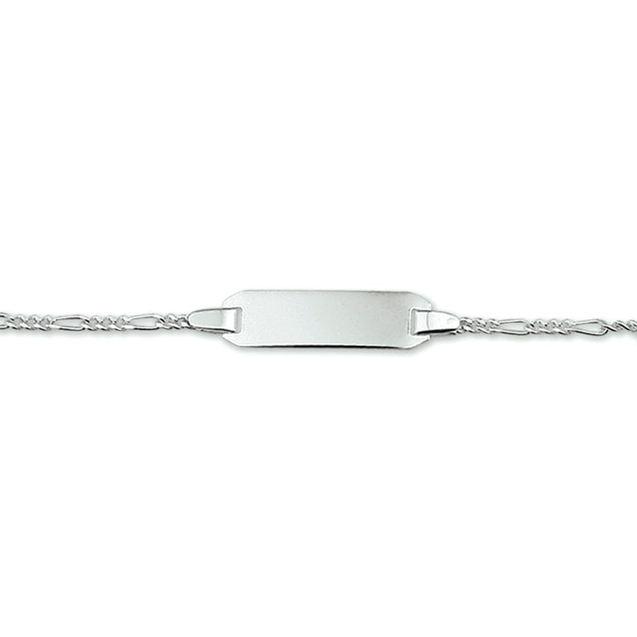Zilveren graveerarmband figaro plaat 5,0mm | 11-13cm
