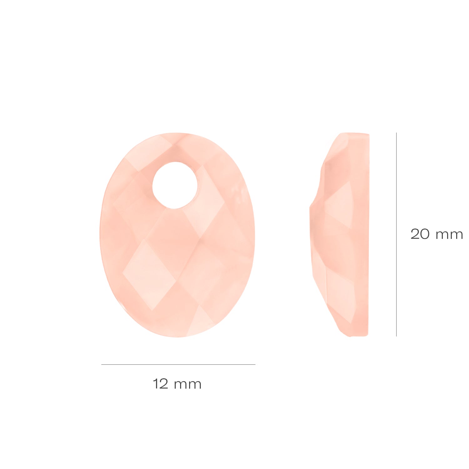 Blush Oorbelbedels 810PIQO - Mineraalsteen Rose Quartz