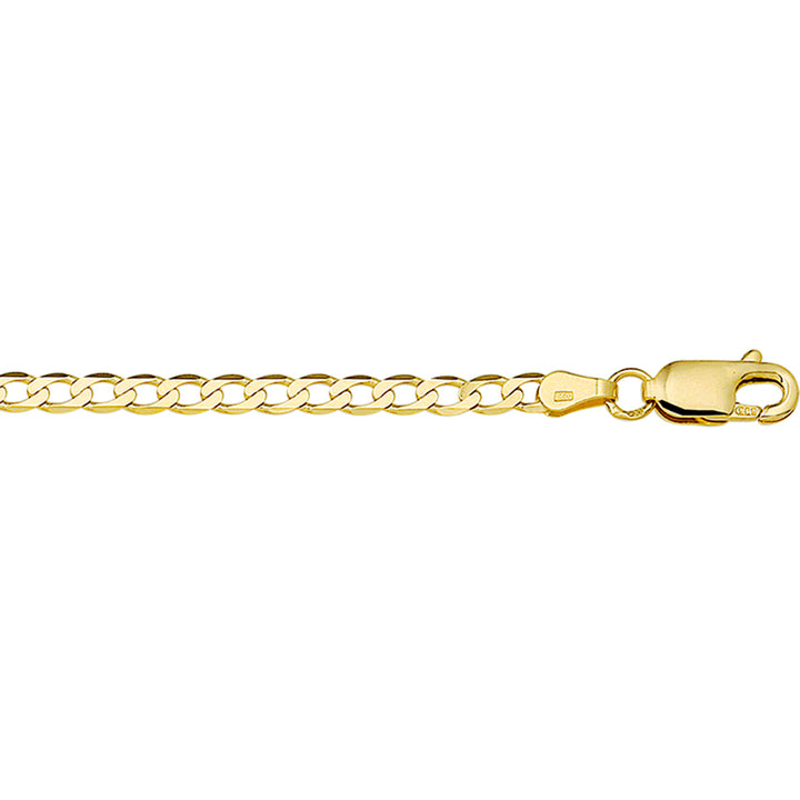 14krt geelgouden collier gourmette 6-zijdes geslepen 3,3mm - 50cm